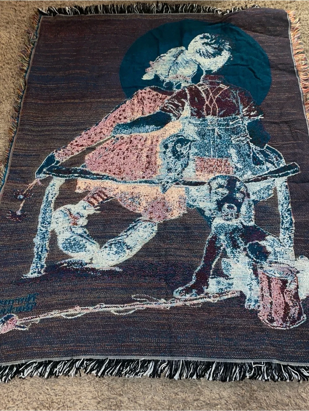 The Northwest Norman Rockwell Multicolor Woven Throw Blanket -